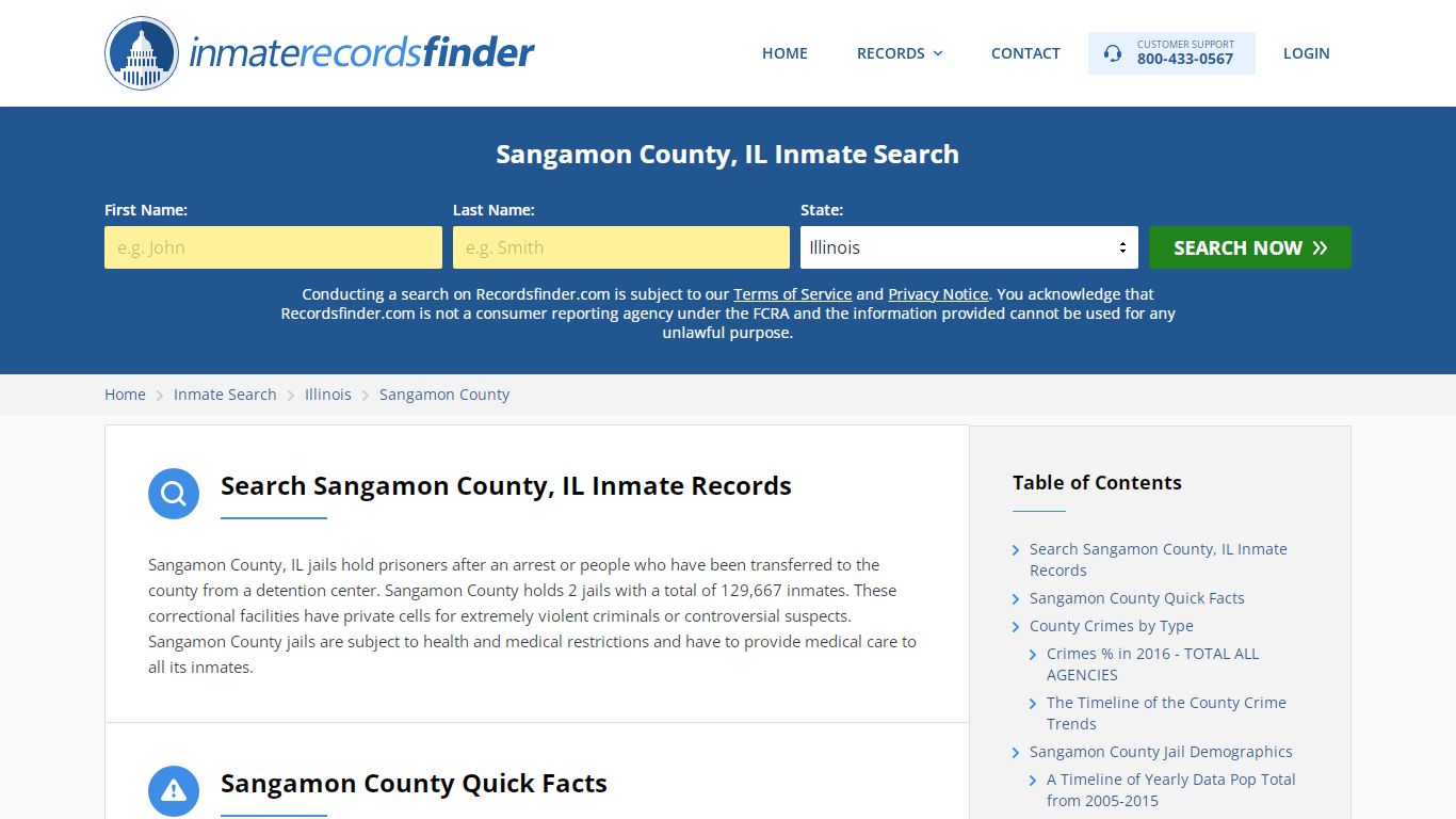 Sangamon County, IL Inmate Lookup & Jail Records Online - RecordsFinder